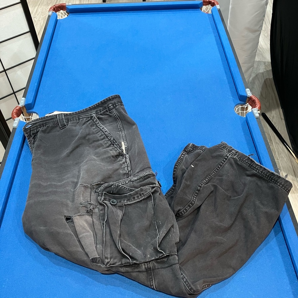 Faded glory black denim distressed jeans.
